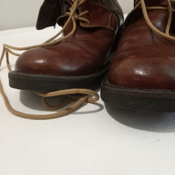 KENNETH COLE REACTION BROWN LEATHER LACE UP ANKLE BOOTS MEN SIZE 13 - Picture 3 of 12